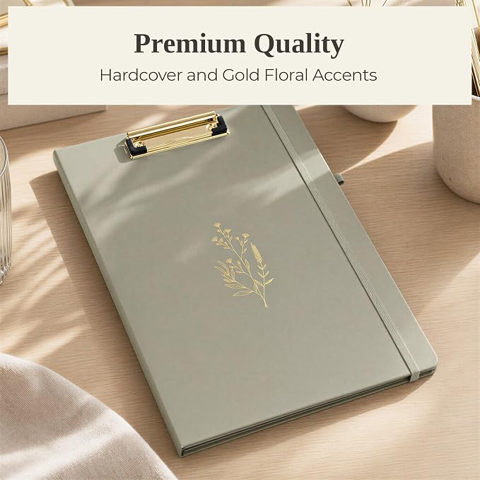 Aesthetic Clipboard Folio with Refillable Lined Notepad & Interior Pocket – - Image 3
