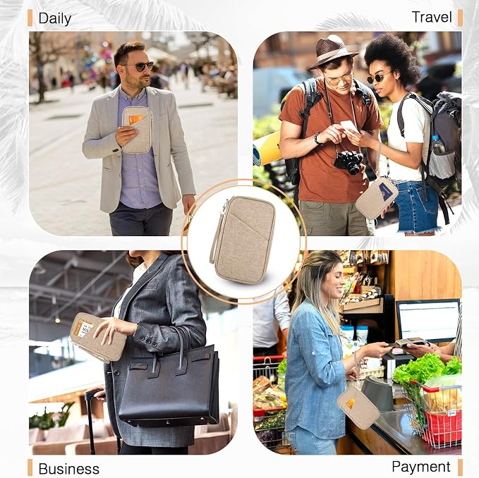 Passport Holder Family, Women Rfid Blocking Passport Wallet, Travel Essentials - Image 5