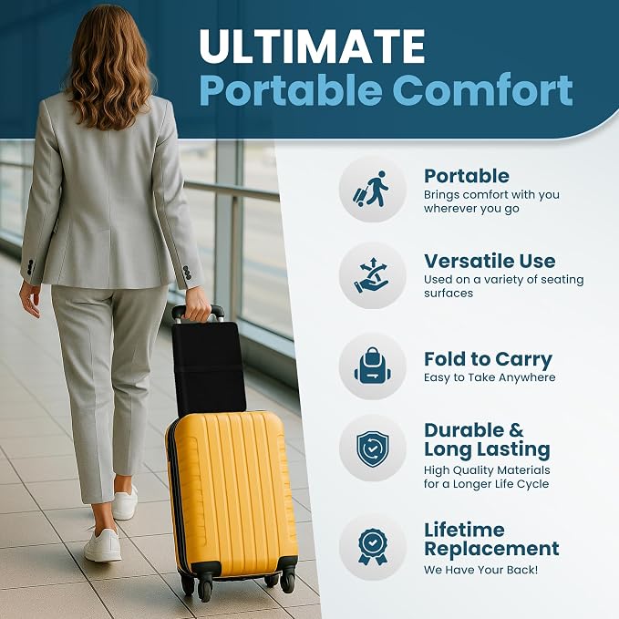 ComfiLife Ergo-Gel + Comfort Foam Airplane Seat Cushion – Travel Seat Cushion – - Image 3