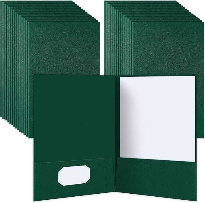 25 Pack 9" x 14.5" Legal Size Folders Linen Presentation Folders Bulk by Janlaugh