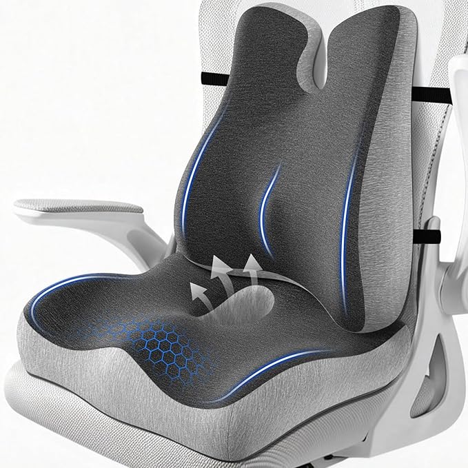 Lumbar Support Pillow for Office Chair, Seat Cushion by JIPORIER