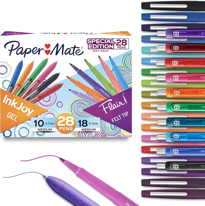 Paper Mate Pens Variety Pack, InkJoy Retractable Gel Pens, Flair Felt Tip by Unknown