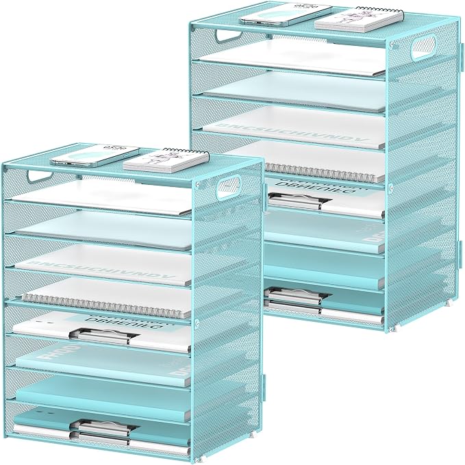 DALTACK 9-Tier Paper Organizer for Desk, Mesh Letter Tray Desk Organizer by DALTACK