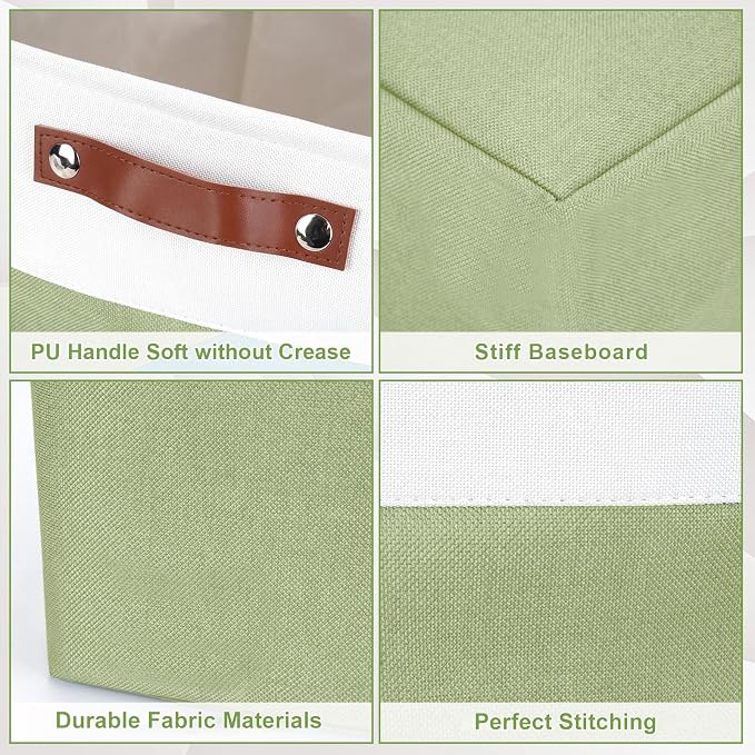 Bagnizer 13x13 Cube Storage Bins, Collapsible Fabric Storage Box, 4 Pack Closet - Image 6