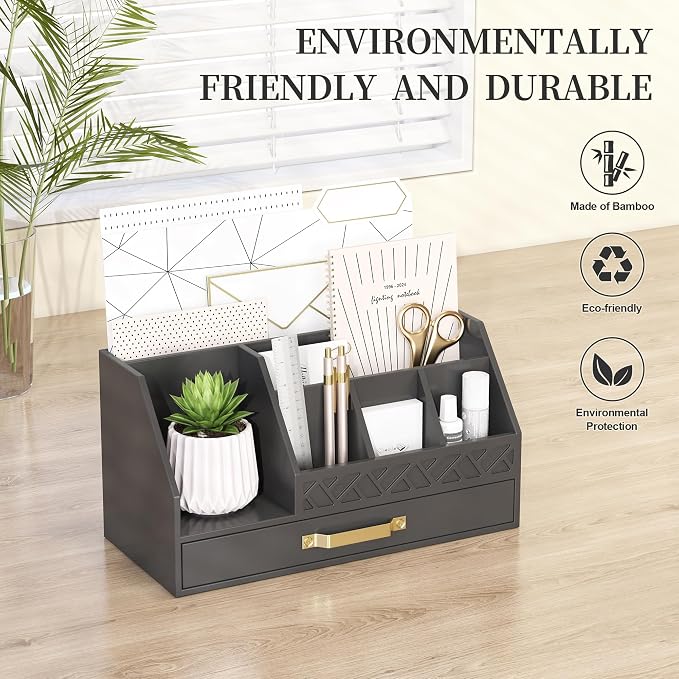 Wisuce Bamboo Mail Organizer Countertop - Image 2