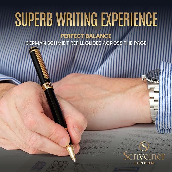 Scriveiner Personalized Black Ballpoint Pen - Image 4