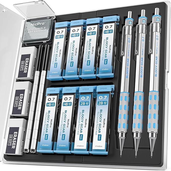 Nicpro Blocky Gear Mechanical Pencils 0.7 mm by Nicpro