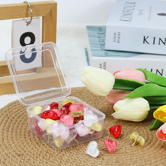 50 Pack Clear Love Decorative Push Pins, Thumb Tacks - Image 8