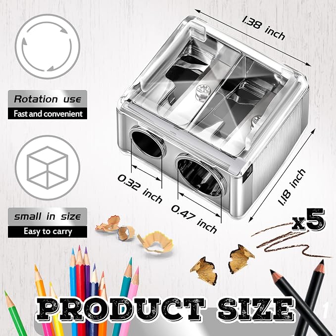 Chuangdi 5 Pack Makeup Pencil Sharpener Plastic Lip Liner Pencil Eyeliner - Image 2