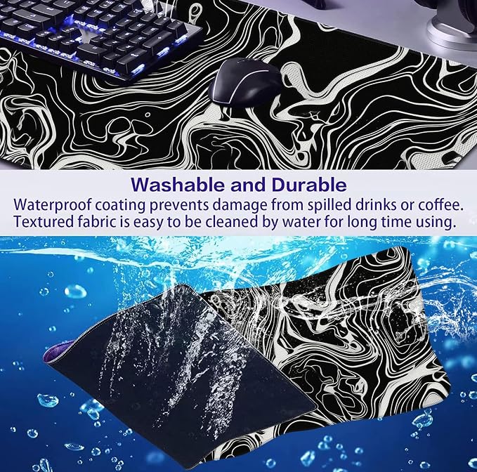 Marble Patterned XL Gaming Mouse Pad, Suitable - Image 6