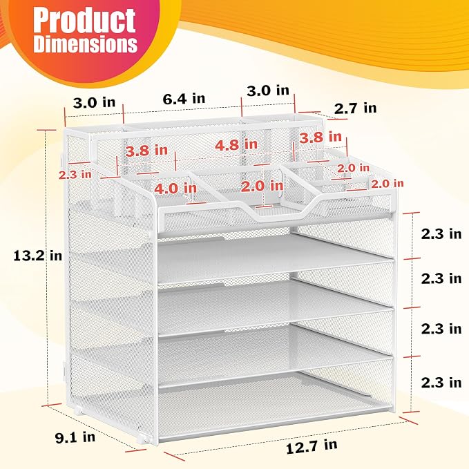 Docnest 5 Tier Mesh Desk Organizer - Image 2