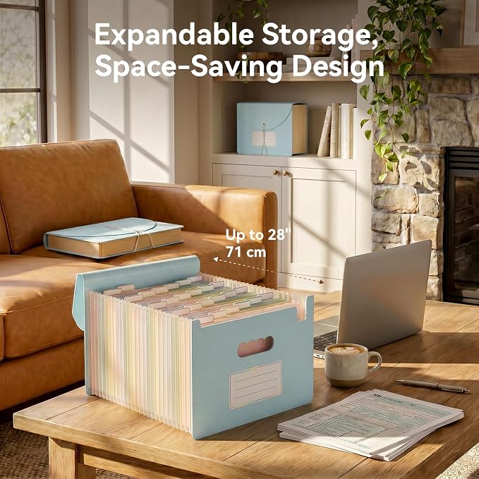 ThinkTex Accordion File Organizer, 26 Pockets Expanding File Folders, Monthly - Image 4