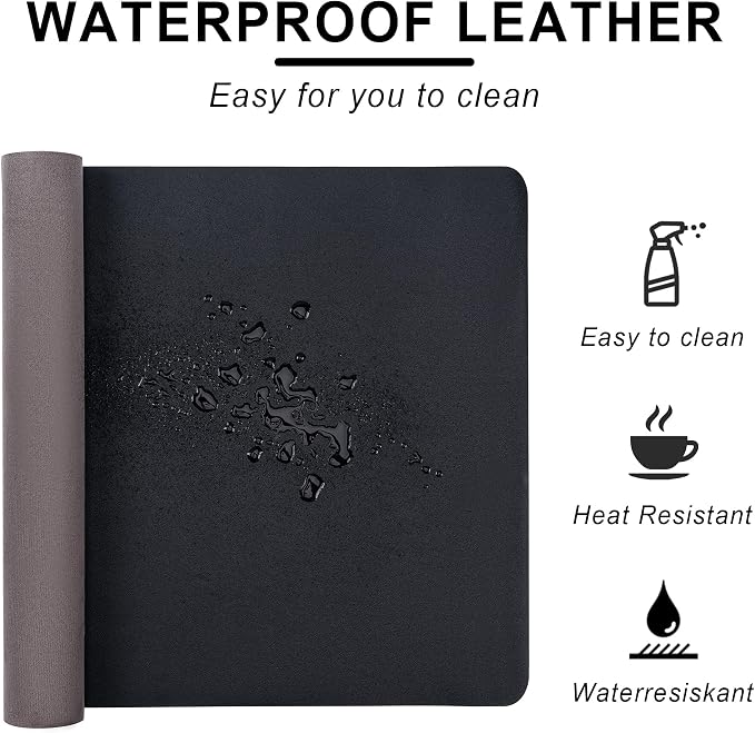 CADONO Leather Desk Pad Protector, Easy Clean, 23.6" x 13.7" - Image 3