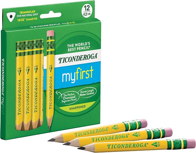 Ticonderoga My First Half-Size Wooden Pencils, Large Triangle-Barrel - Image 4