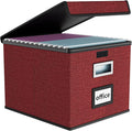 File Organizer Box with Lid, Collapsible File Folder Organizer by Huolewa
