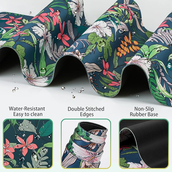 Desk Mat Floral, Large Gaming Mouse Pad - Image 3
