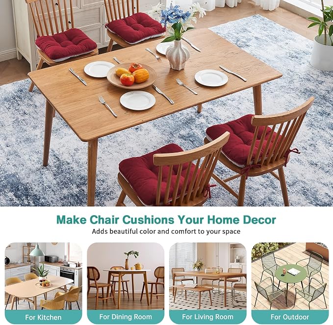 BETU Chair Cushions for Dining Chairs Set of 4, Thick Kitchen Table Chair Pads - Image 7