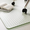 Koonmi Wave Glass Chair Mat 46"x55", Tempered Glass Office Chair Mat, Embossed by KOONMI