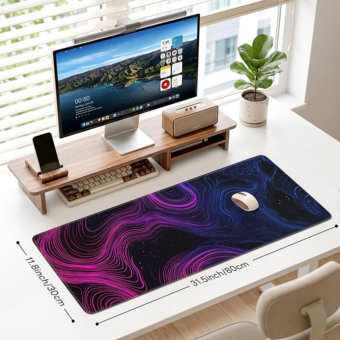 Desk Mat, Big Desk Pad, 31.5x11.8 Inches Extended Big Gaming Mouse Pad - Image 3