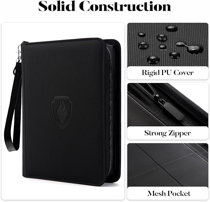 Fabmaker Premium 4 Pocket Zip Card Binder, Trading Card Binder - Image 2