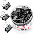 Binder Clips, Kalerr Black Binder Clip Medium, 1.25 Inches Office Clip by Kalerr