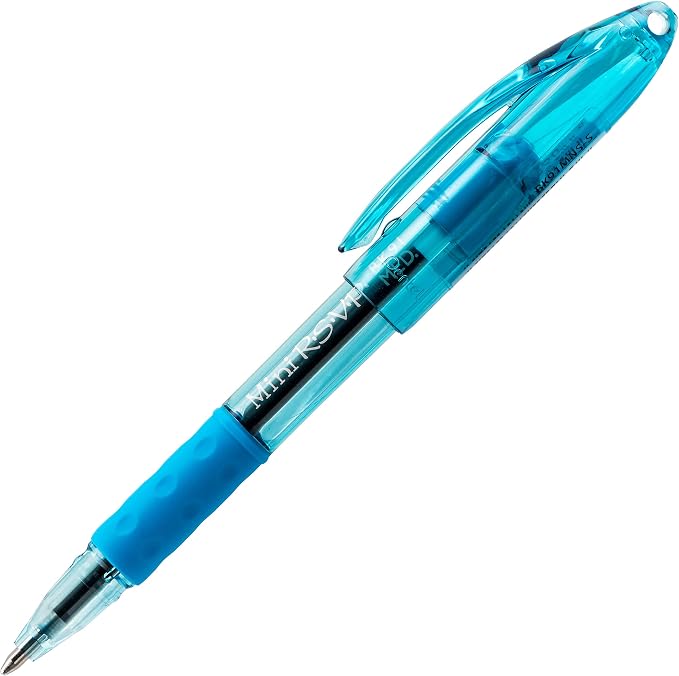 Pentel RSVP Mini Ballpoint Pen, Medium Line, Sky Blue Ink, 12 pack - Image 3