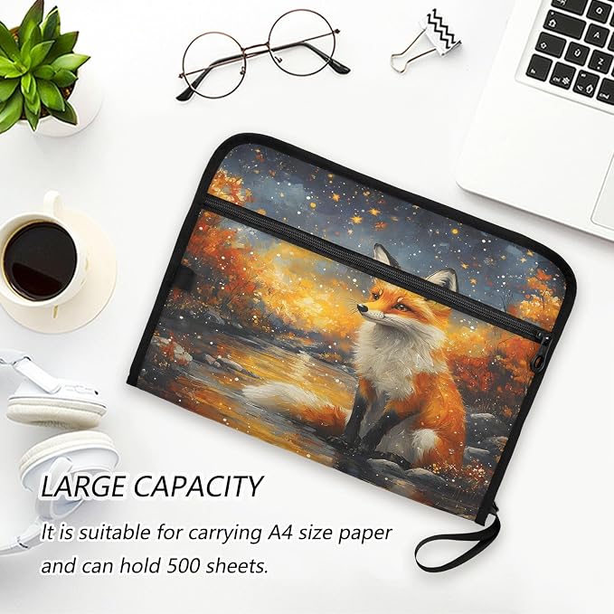 Expanding File Folder Funny Magic Fox Accordion File Organizer 13 Pockets - Image 5