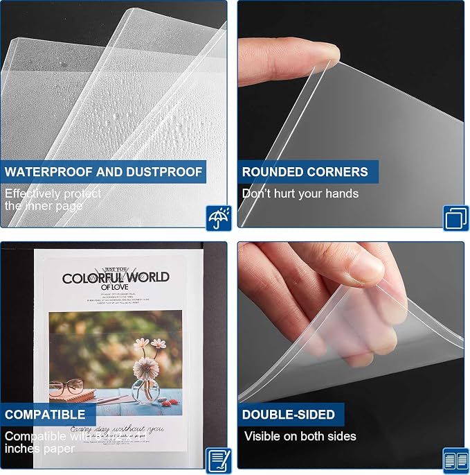 Jecery 1 Pcs 8.5 x 11'' Rigid Print Protectors Clear Rigid Plastic Paper Page - Image 3
