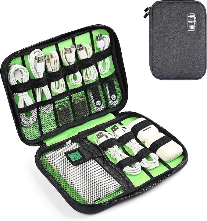 Luxtude Travel Cable Organizer Bag, Flat Cord Organizer Case, Travel Essentials by Luxtude