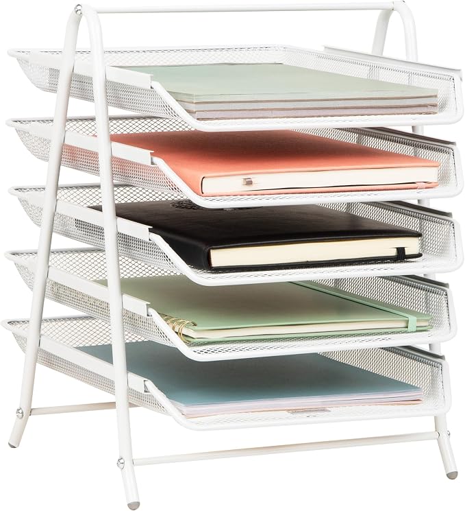 Mind Reader 5-Tier Paper Tray Organizer, Metal Mesh by MindReader