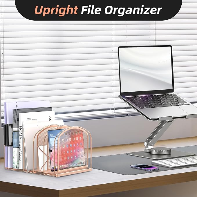 SUPEASY File Organizer for Desk, 5-Section Mesh Desk Organizer, Vertical File - Image 5