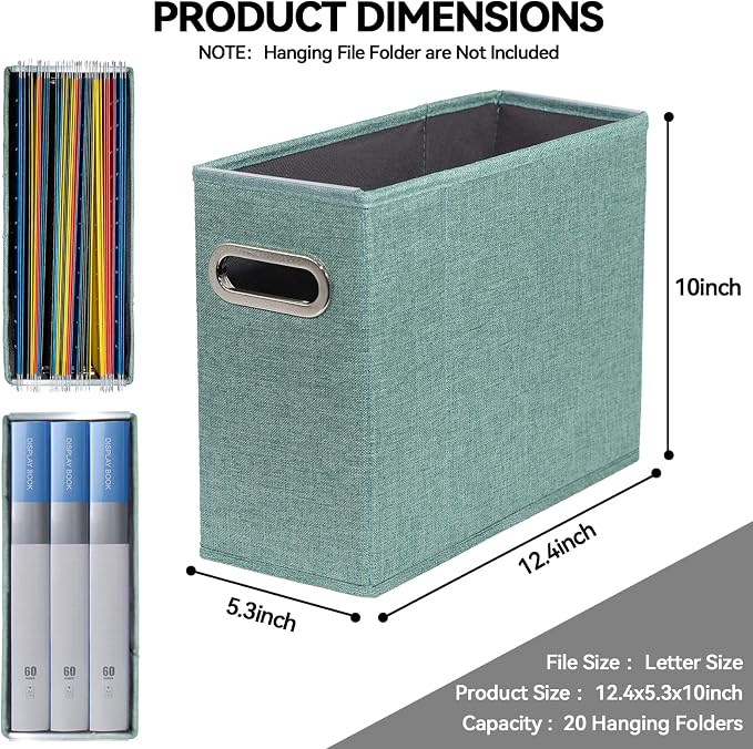 4 Packs Letter Size File Organizer, File Folders Organizer, Fabric Storage Box - Image 2