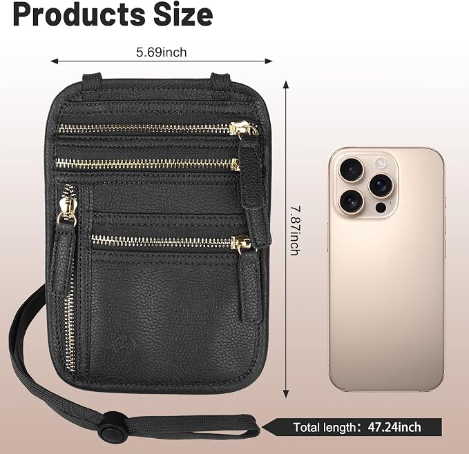 Sizobi Neck Wallet for Traveling Women Men, RFID Blocking Leather Passport - Image 6
