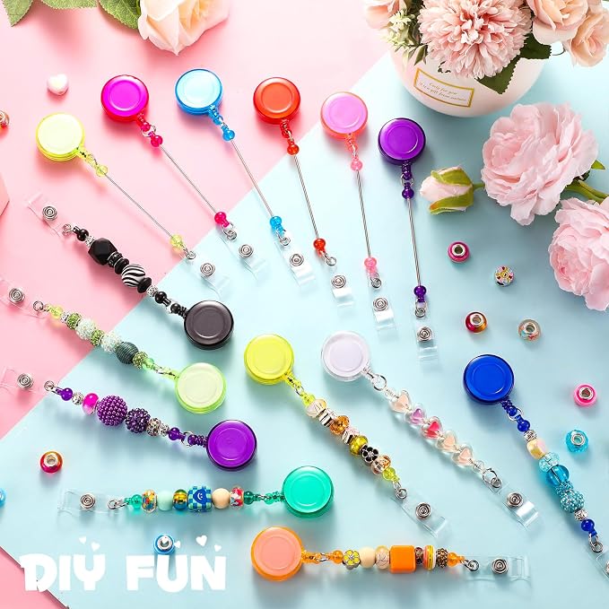 Sayglossy 100 Pcs Beadable Badge Reel Retractable Clips Holder - Image 6