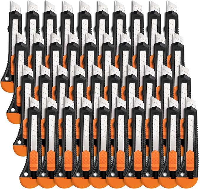 40 Pack Box Cutter Retractable Bulk, Box Cutters, Utility Knife, Box Cutter by TIFICAL