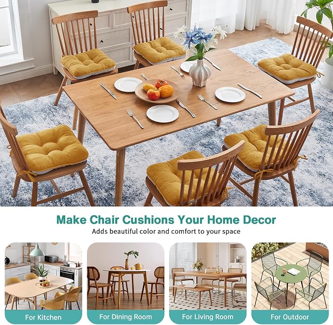 BETU Chair Cushions for Dining Chairs Set of 6, 3.5" Thick Kitchen Table Chair - Image 7