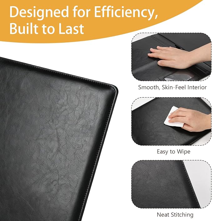 Professional Padfolio Portfolio Binder, Faux Leather Interview Resume Folder - Image 5