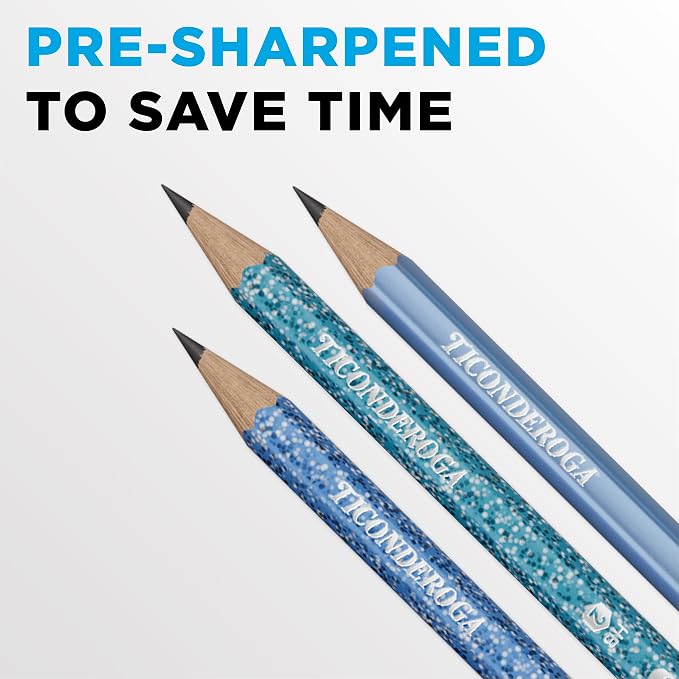 Ticonderoga Wood-Cased Pencils Pre-Sharpened, Arctic Blues - Image 6
