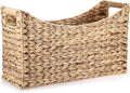 BTSKY Woven Magazine Holder, Water Hyacinth Magazine Basket, Natural Storage by BTSKY