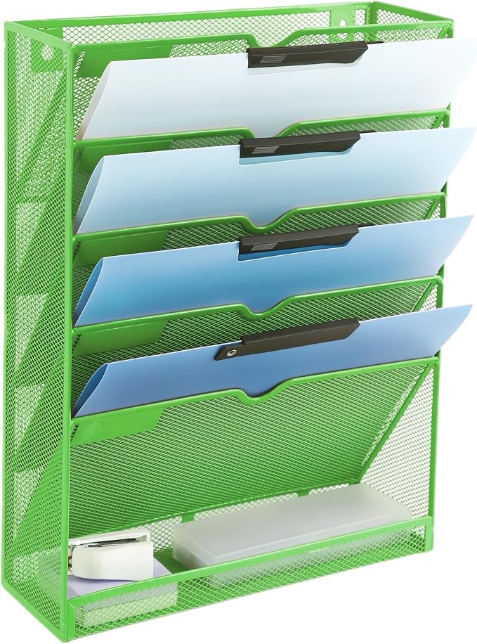 EASEPRES 6 Tier Mesh Hanging Wall File Organizer, Desk Vertical Mail Paper by EASEPRES