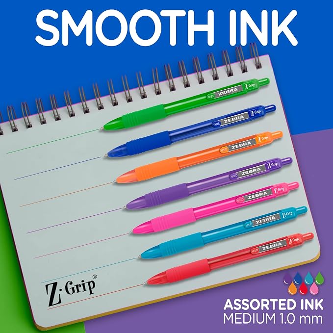 Zebra Pen Z-Grip Recycled Retractable Ballpoint Pens, Durable Metal Clip - Image 3