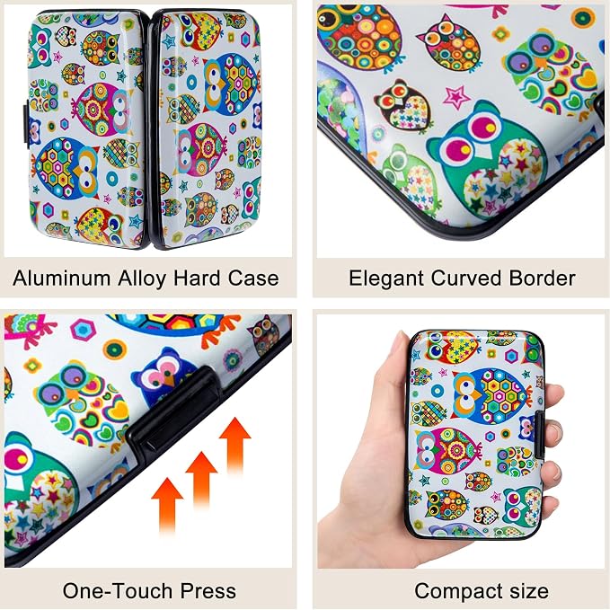 ELFISH Mini RFID Aluminum Wallet Credit Cards Holder Business Card Case Metal - Image 3