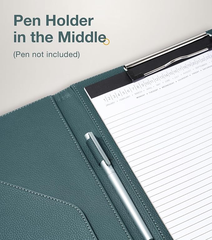 Clipboard Folder Padfolio A4, Mymazn Writing Portfolios Faux Leather Clipboards - Image 5