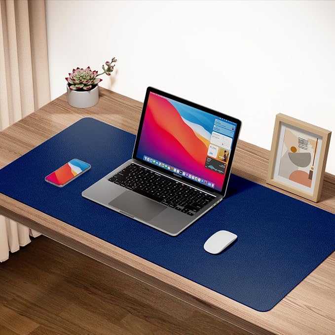 Boutilon Leather Desk Pad Protector, Non-Slip Mouse Pad, Laptop Desk Pad - Image 2