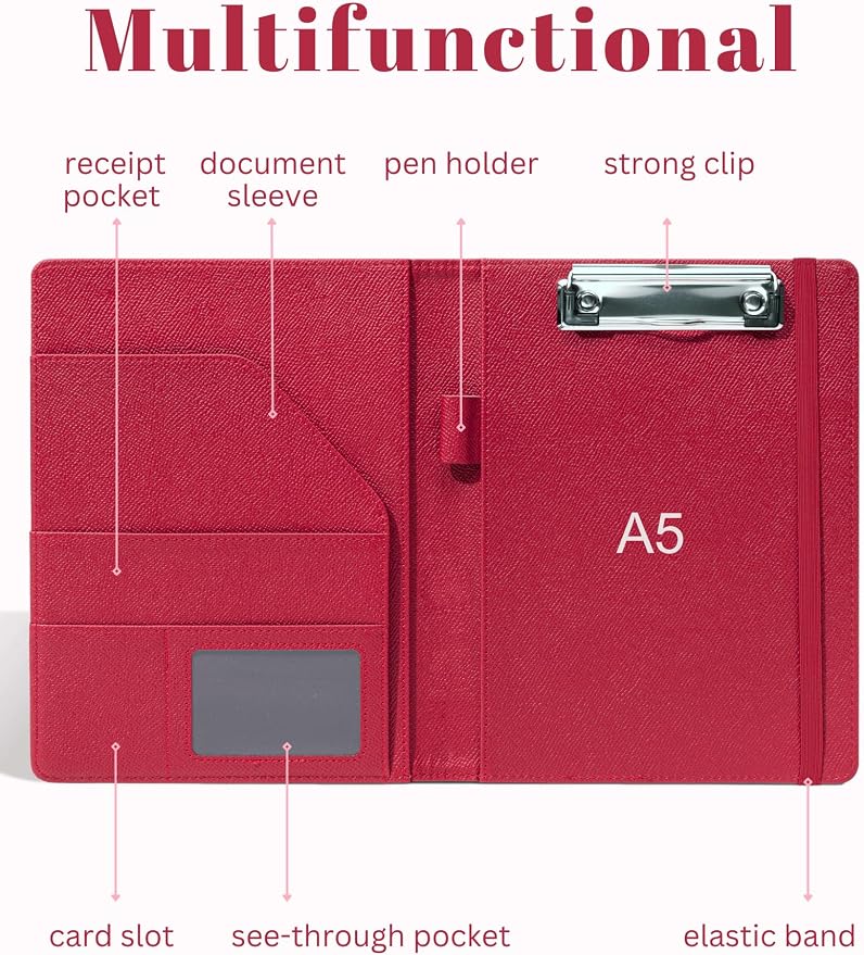 Mymazn Junior Padfolio Portfolio Folder, Small A5 Clipboard - Image 2