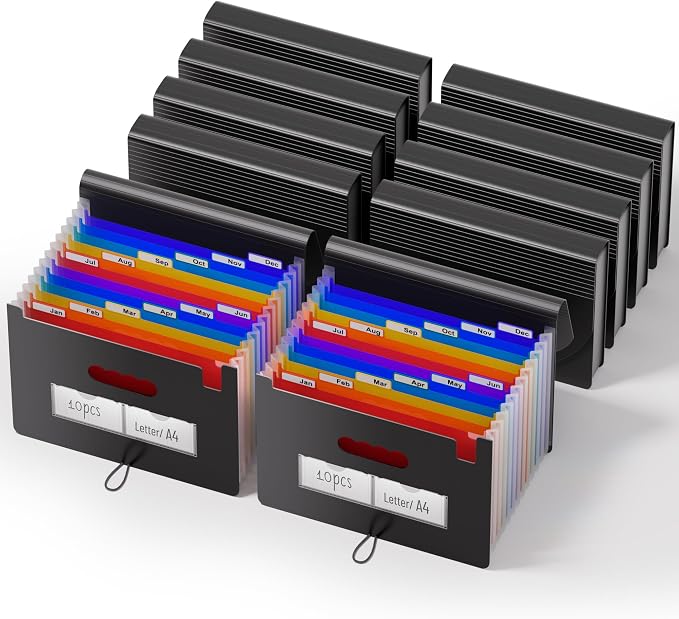 ThinkTex 10-Pack Accordion File Folders by ThinkTex