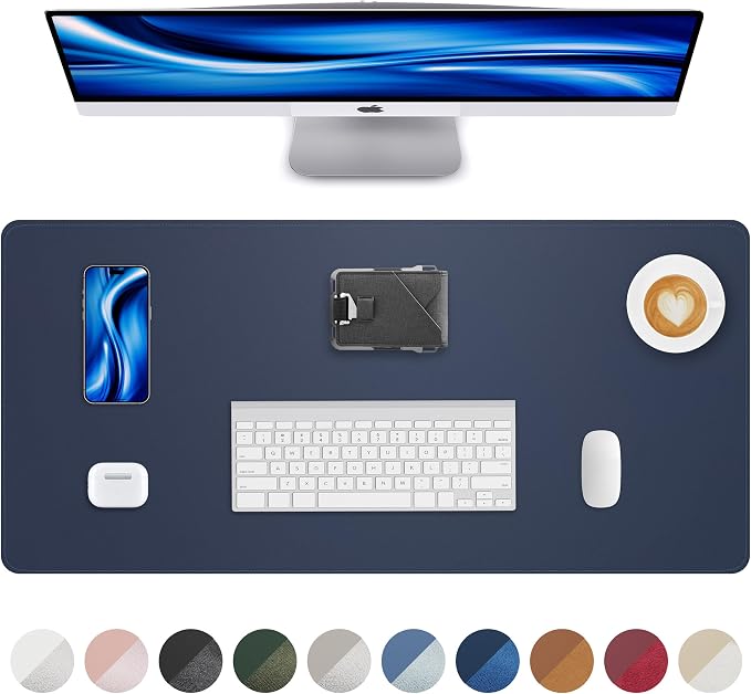 Leather Desk Pad Protector, Mouse Pad, Office Mat, Non-Slip PU Leather Blotter - Image 2