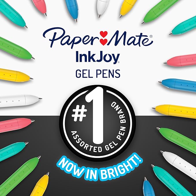 Paper Mate InkJoy Gel Bright Pens, Medium Point, Retractable, Journaling - Image 2