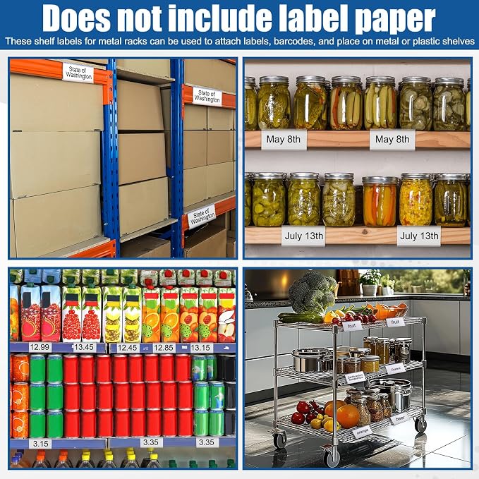 Kathfly 100 Pack Wire Shelf Label Holders Shelf Cable Tags - Image 6