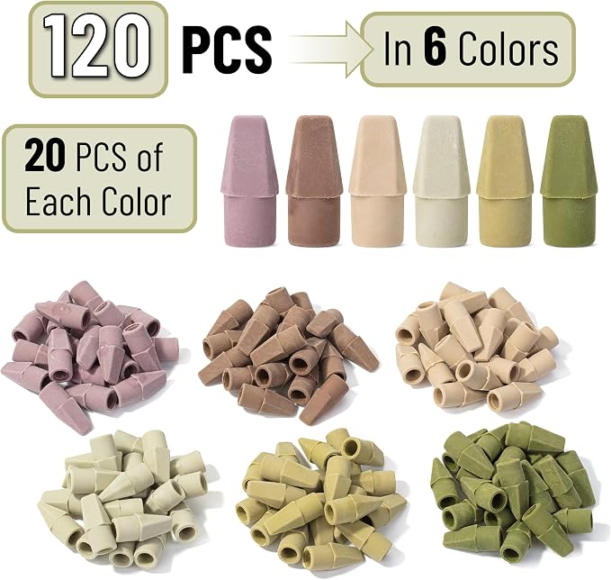 Mr. Pen- Pencil Erasers Toppers, 120 Pack, Latex Free, No Smudge | Mr Pen - Image 2